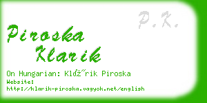 piroska klarik business card